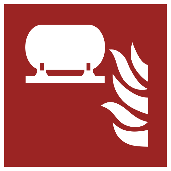 Brandschutzzeichen Fest eingebaute Feuerlösch-Einrichtung