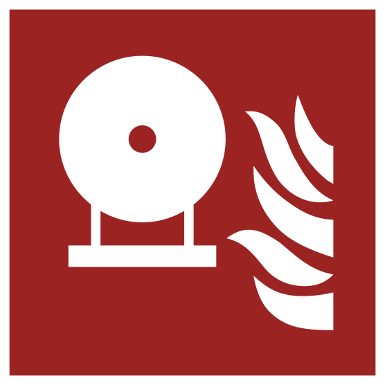 Brandschutzzeichen Fest eingebaute Feuerlösch-Flasche