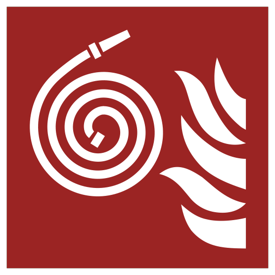 Brandschutzzeichen Löschschlauch, nicht angeschlossen