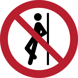 Verbotszeichen Gegenlehnen verboten