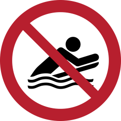 Verbotszeichen Body-Boarding verboten