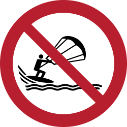 Verbotszeichen Kitesurfen verboten
