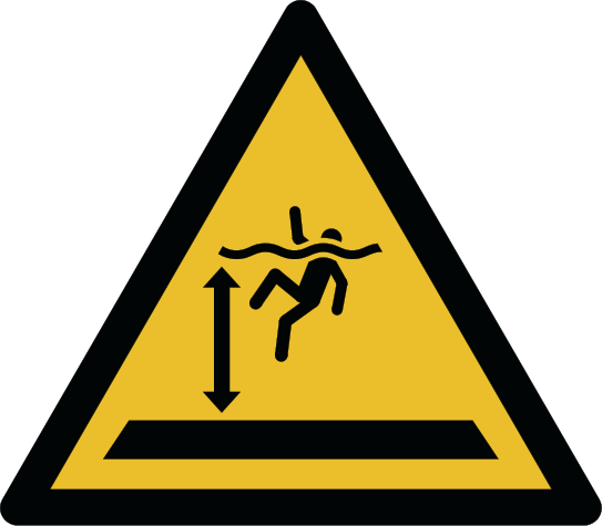 Warnung vor tiefem Wasser