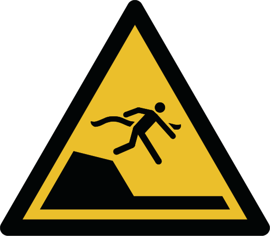 Warnung vor unvermittelter Tiefenänderung in Schwimm- oder Freizeitbecken