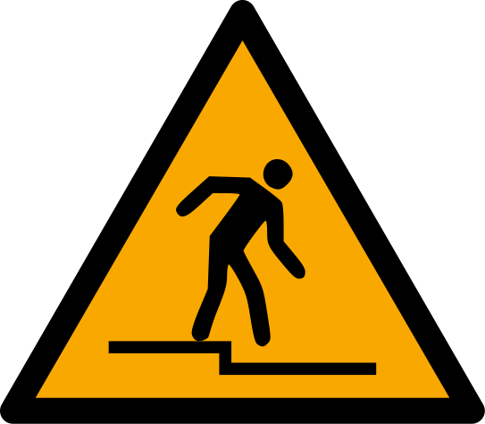 Warnung vor Abwärtsstufe