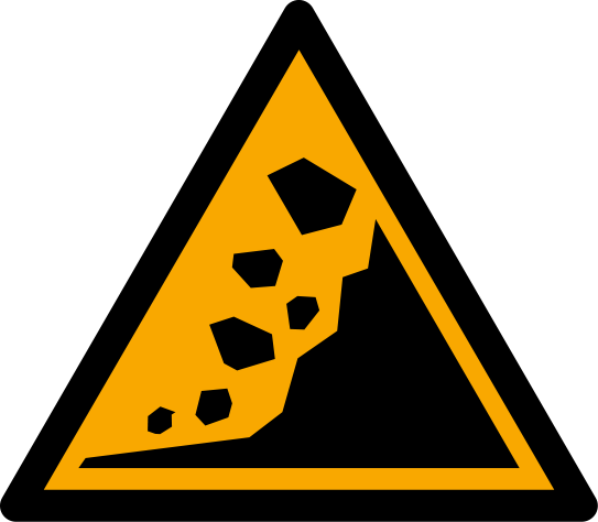 Warnung vor Erdrutschgebiet